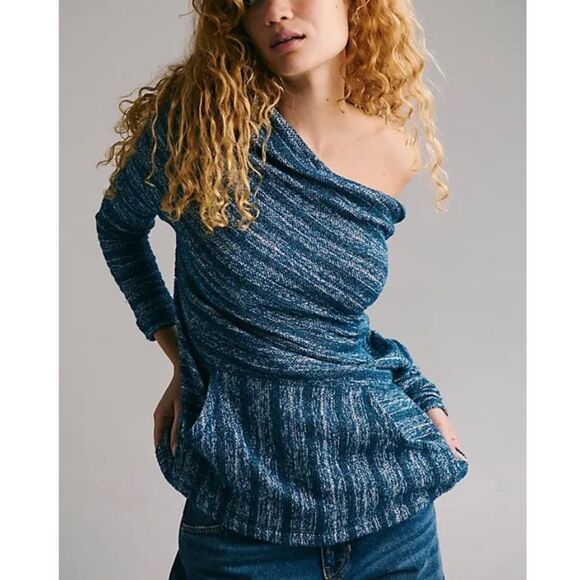 Free People Free-Est Ava Pullover Sailor Blue NWOT - Picture 1 of 8